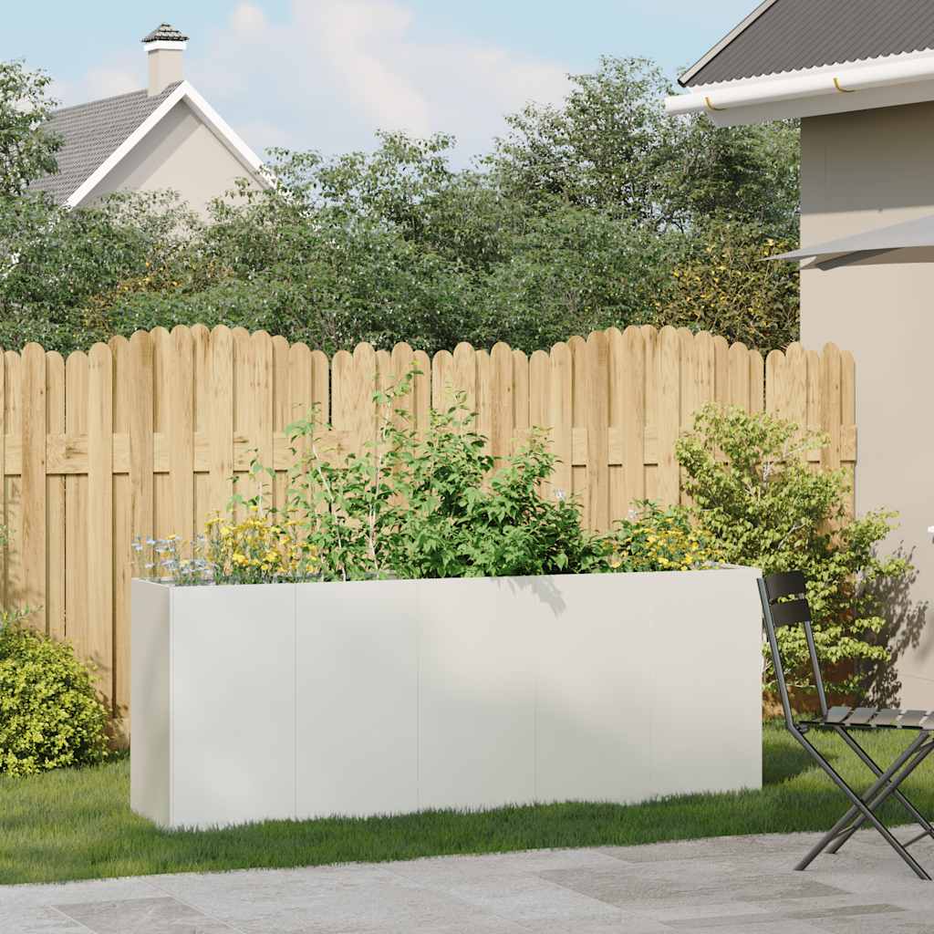Vidaxx jardinière 200x40x80 cm acier laminé à froid blanc