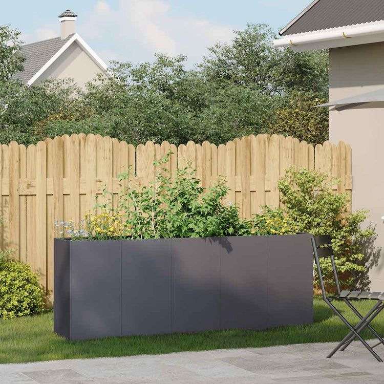 Jardinière Vidaxx 200x40x80 cm acier laminé à froid anthracite