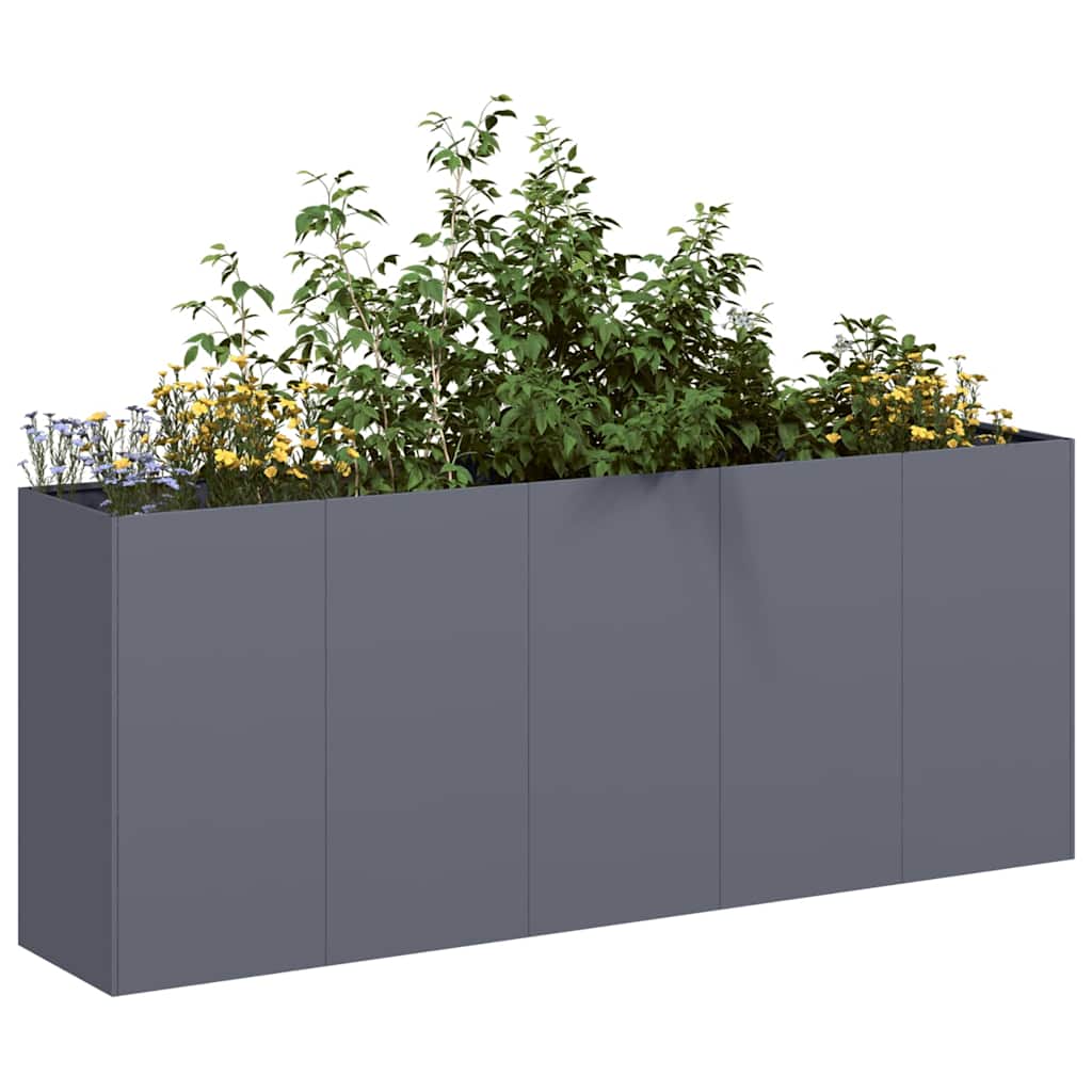 Jardinière Vidaxx 200x40x80 cm acier laminé à froid anthracite