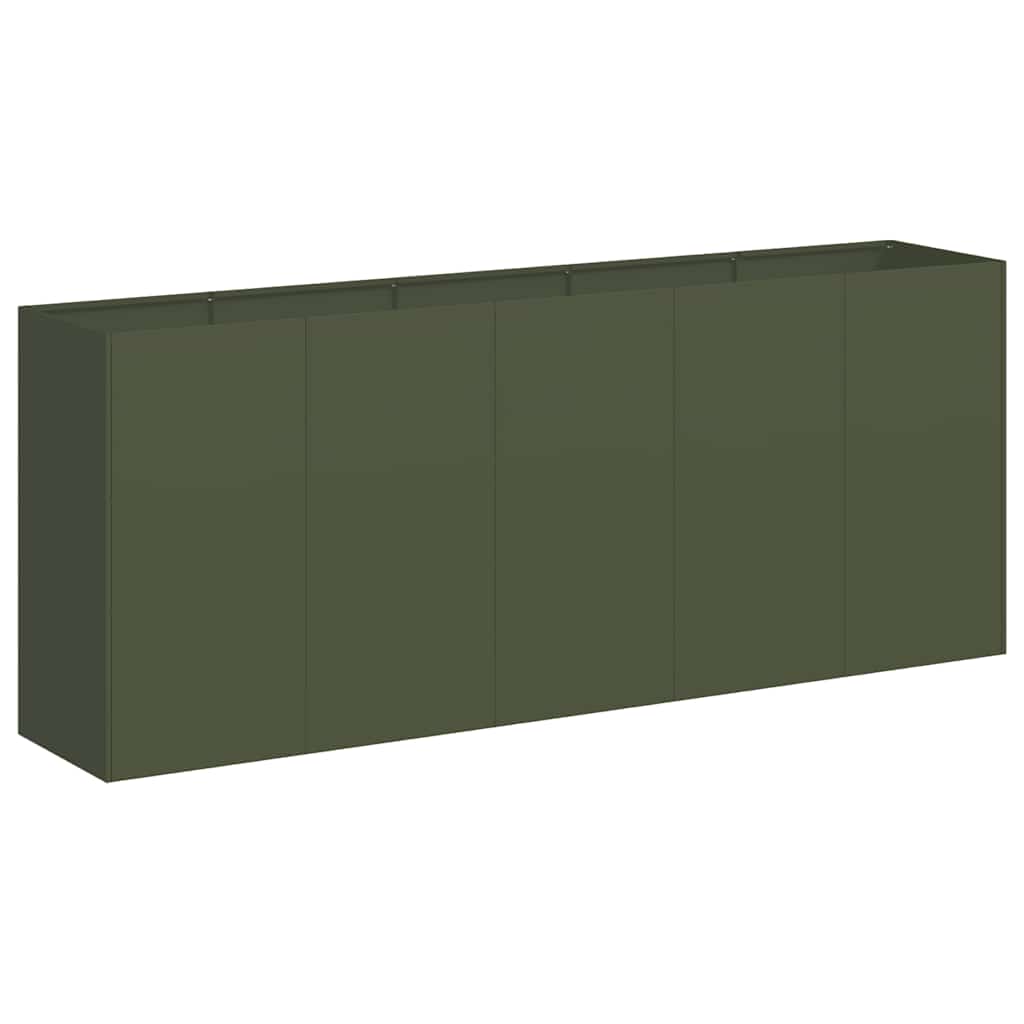 Vidaxx jardinière 200x40x80 cm acier laminé à froid vert olive