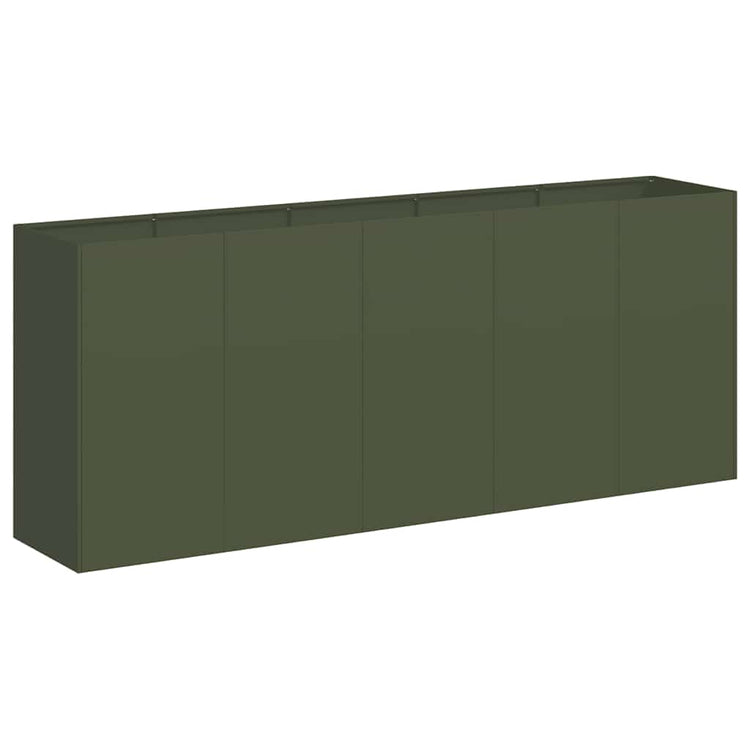 Vidaxx jardinière 200x40x80 cm acier laminé à froid vert olive
