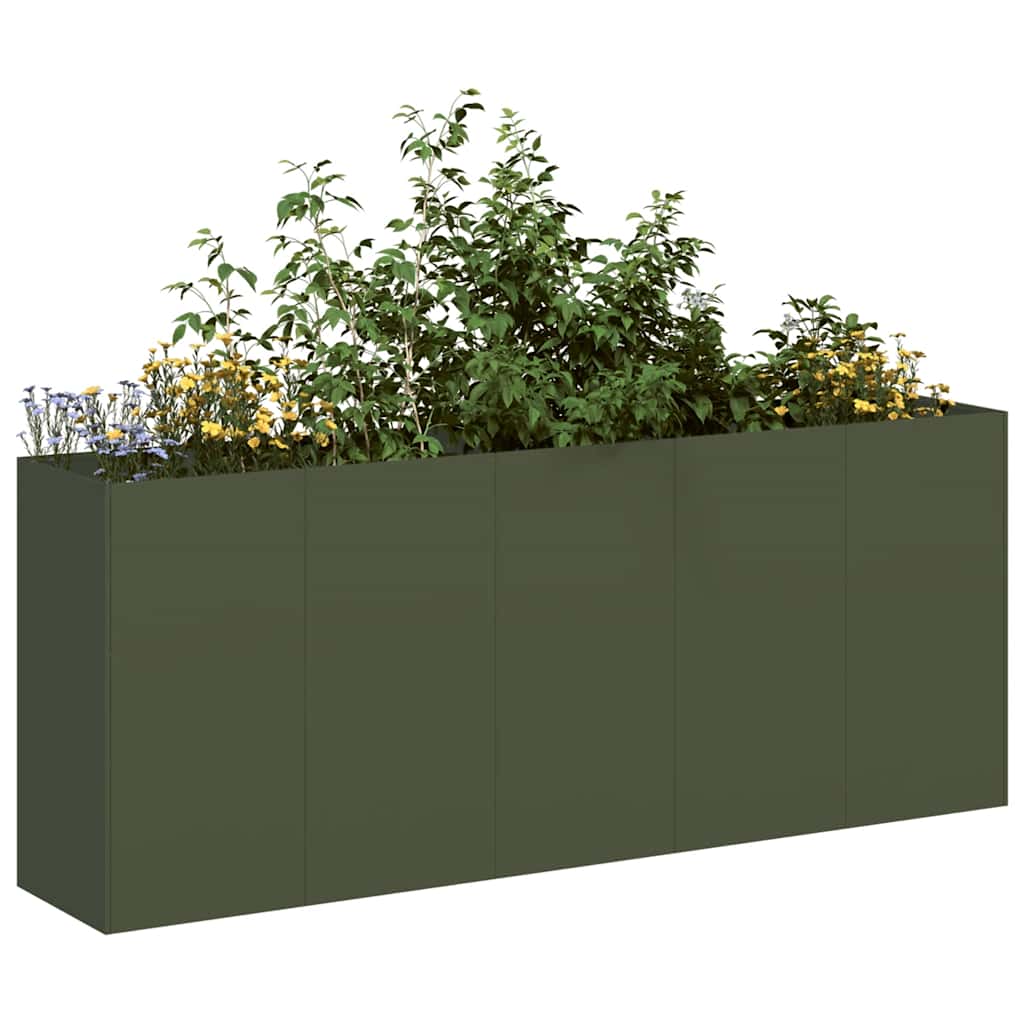 Vidaxx jardinière 200x40x80 cm acier laminé à froid vert olive