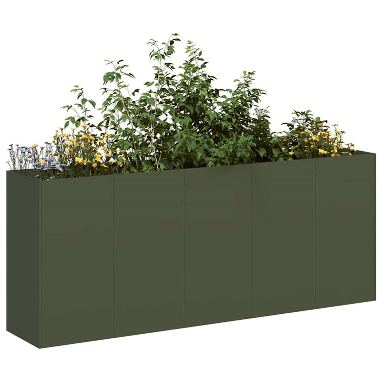 Vidaxx jardinière 200x40x80 cm acier laminé à froid vert olive