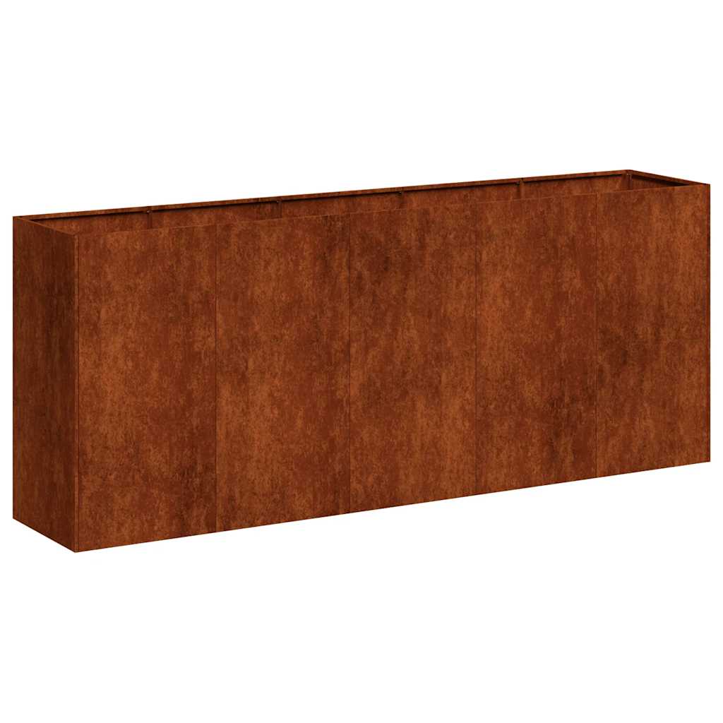 Vidaxx jardinière rouillé 200x40x80 cm acier résistant aux intempéries