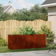 Vidaxx jardinière rouillé 200x40x80 cm acier résistant aux intempéries