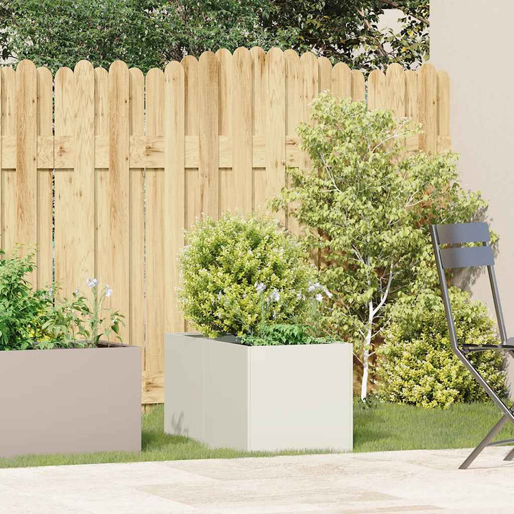 Vidaxx jardinière 40x80x40 cm acier laminé à froid blanc