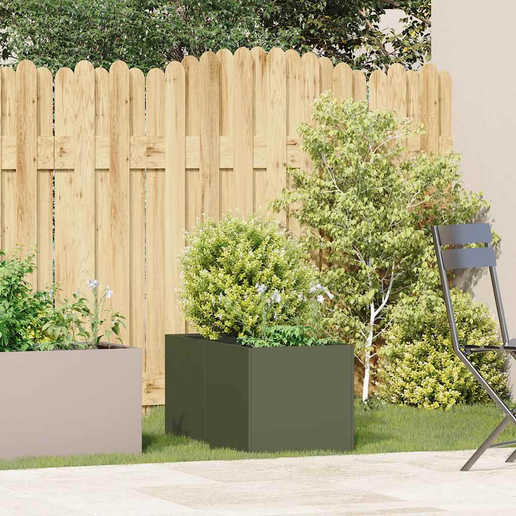 Vidaxx jardinière 40x80x40 cm acier laminé à froid vert olive