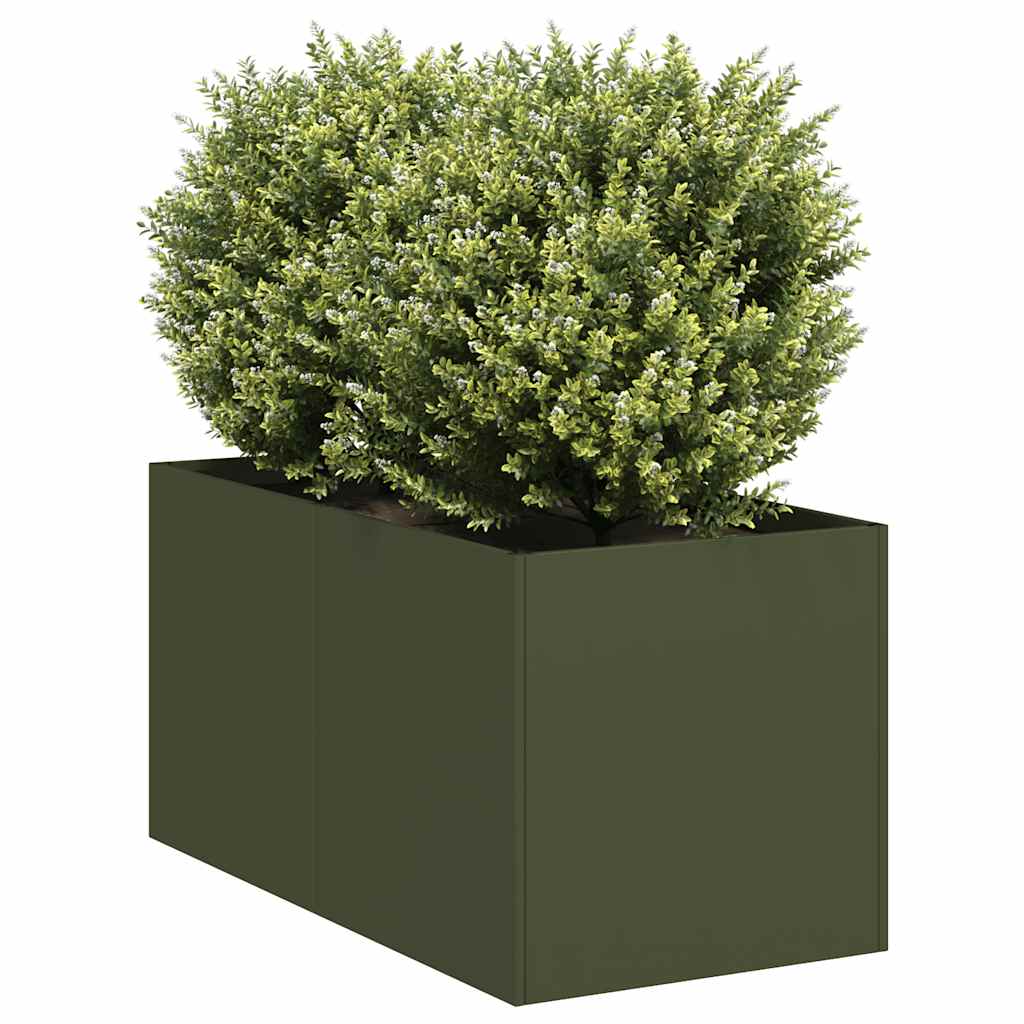 Vidaxx jardinière 40x80x40 cm acier laminé à froid vert olive