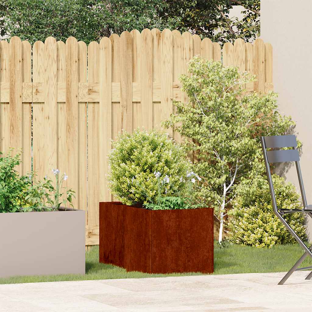 Vidaxx jardinière rouillé 40x80x40 cm acier résistant aux intempéries