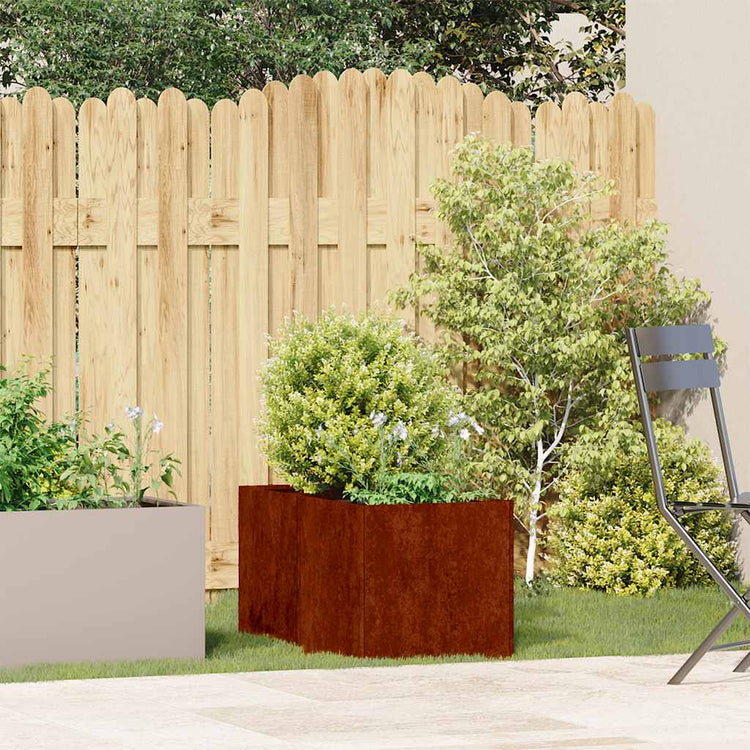 Vidaxx jardinière rouillé 40x80x40 cm acier résistant aux intempéries