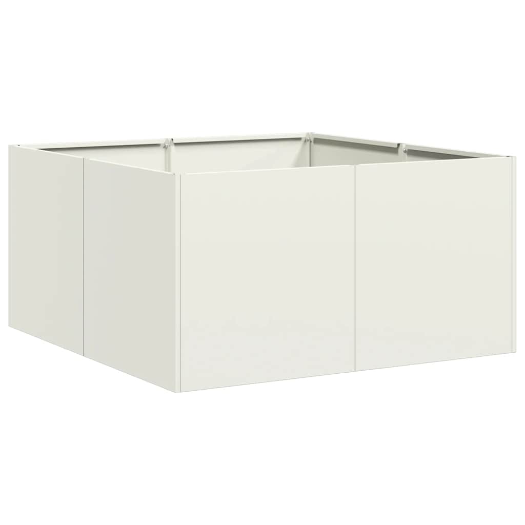 Vidaxx jardinière 80x80x40 cm acier laminé à froid blanc