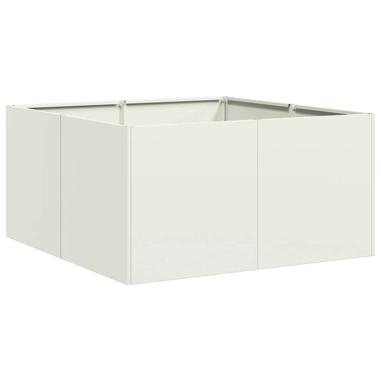 Vidaxx jardinière 80x80x40 cm acier laminé à froid blanc