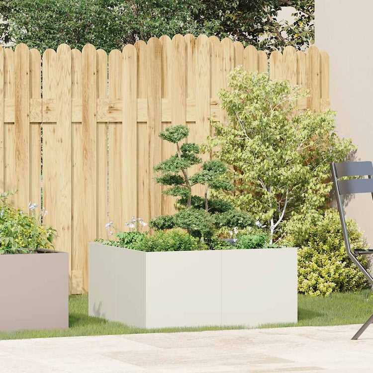 Vidaxx jardinière 80x80x40 cm acier laminé à froid blanc