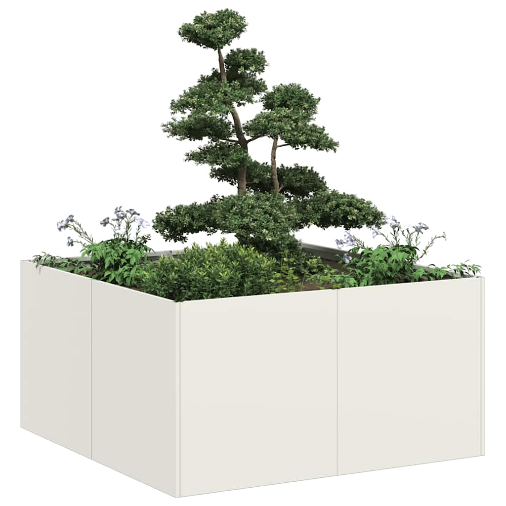 Vidaxx jardinière 80x80x40 cm acier laminé à froid blanc