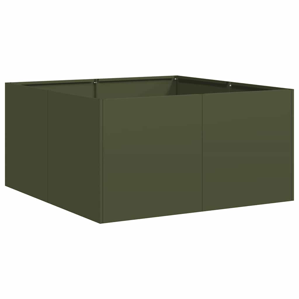 Vidaxx jardinière 80x80x40 cm acier laminé à froid vert olive