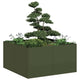 Vidaxx jardinière 80x80x40 cm acier laminé à froid vert olive