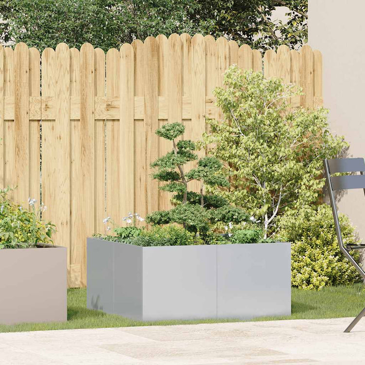 Jardinière Vidaxx 80x80x40 cm en acier galvanisé