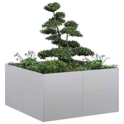 Jardinière Vidaxx 80x80x40 cm en acier galvanisé