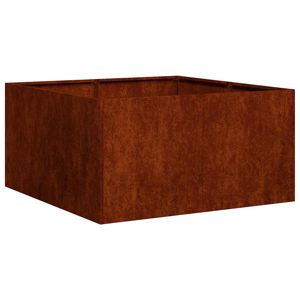Vidaxx jardinière rouillé 80x80x40 cm acier résistant aux intempéries
