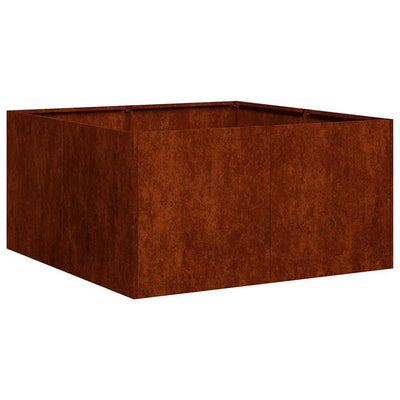 Vidaxx jardinière rouillé 80x80x40 cm acier résistant aux intempéries