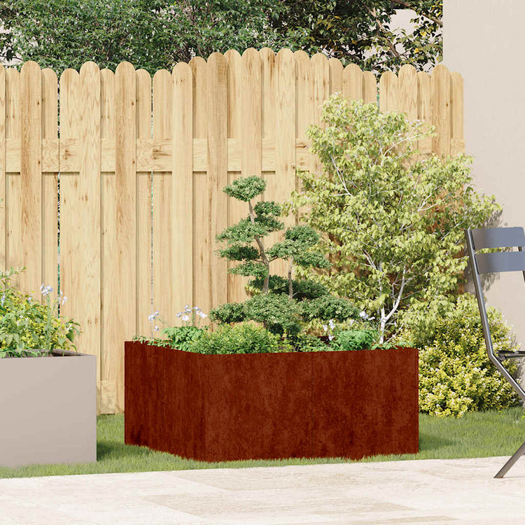 Vidaxx jardinière rouillé 80x80x40 cm acier résistant aux intempéries