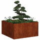 Vidaxx jardinière rouillé 80x80x40 cm acier résistant aux intempéries