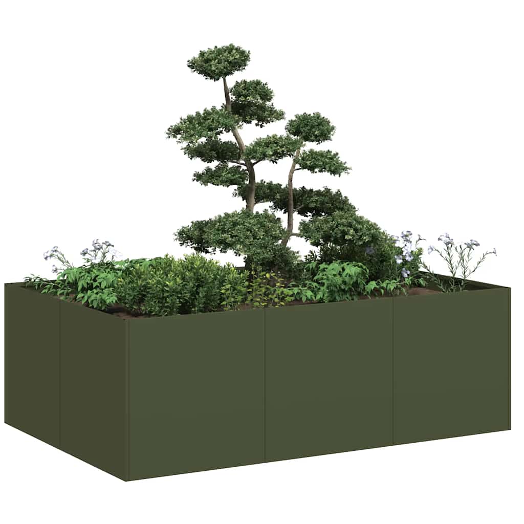 Vidaxx jardinière 120x80x40 cm acier vert olive