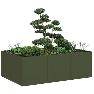 Vidaxx jardinière 120x80x40 cm acier vert olive