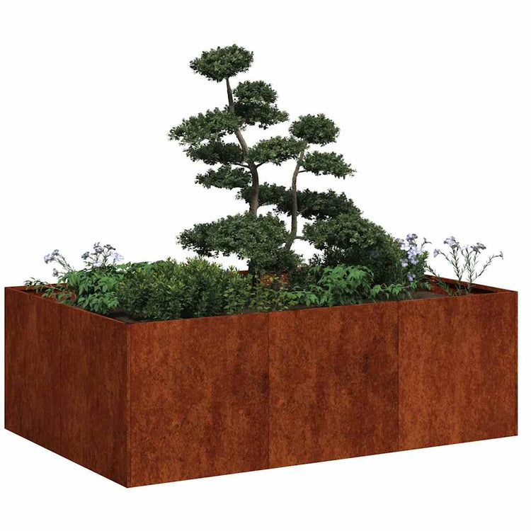 Vidaxx jardinière rouillé 120x80x40 cm acier résistant aux intempéries