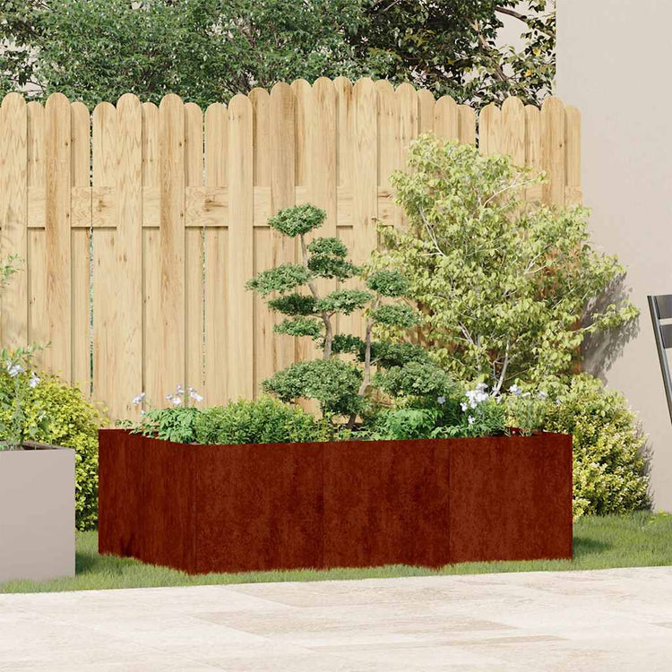 Vidaxx jardinière rouillé 120x80x40 cm acier résistant aux intempéries