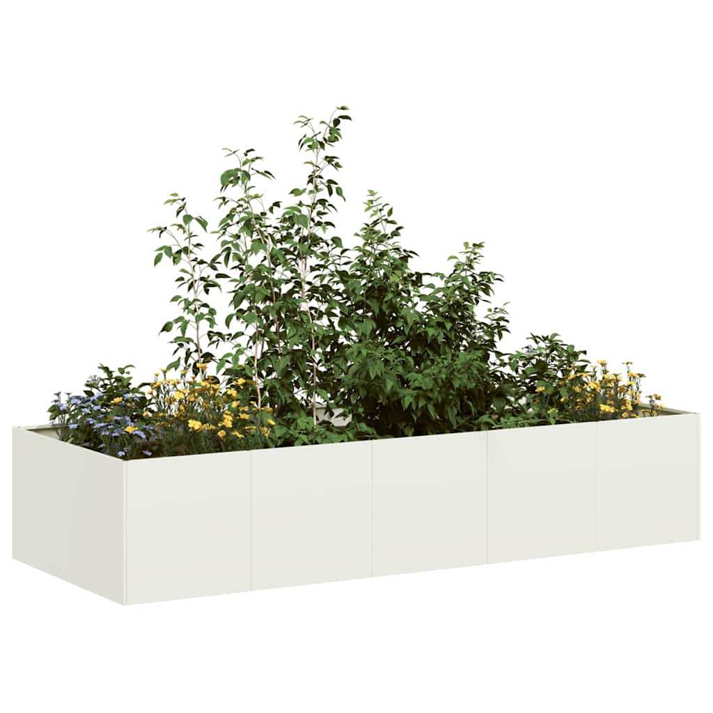 Vidaxx jardinière 200x80x40 cm acier blanc