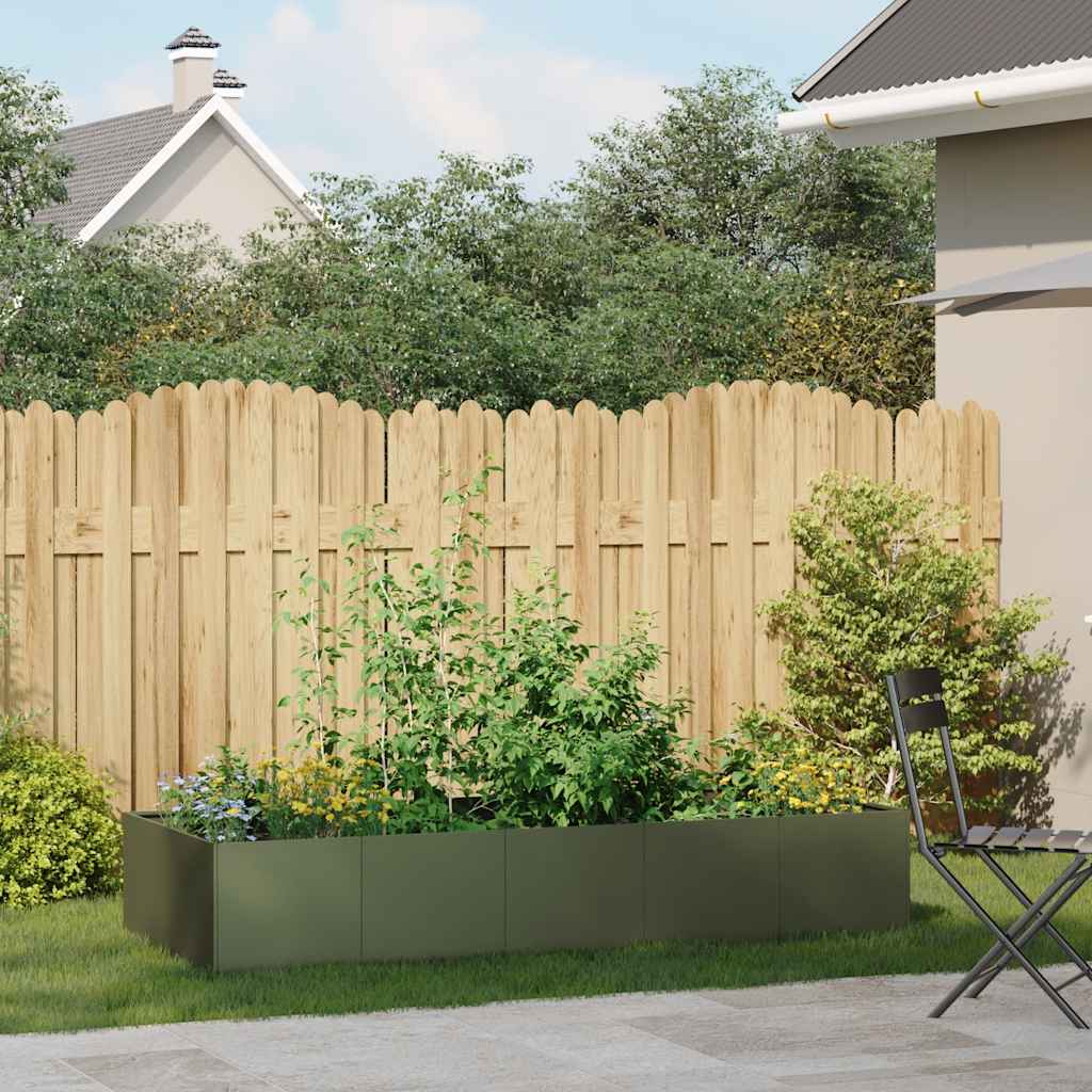 Vidaxx jardinière 200x80x40 cm acier vert olive