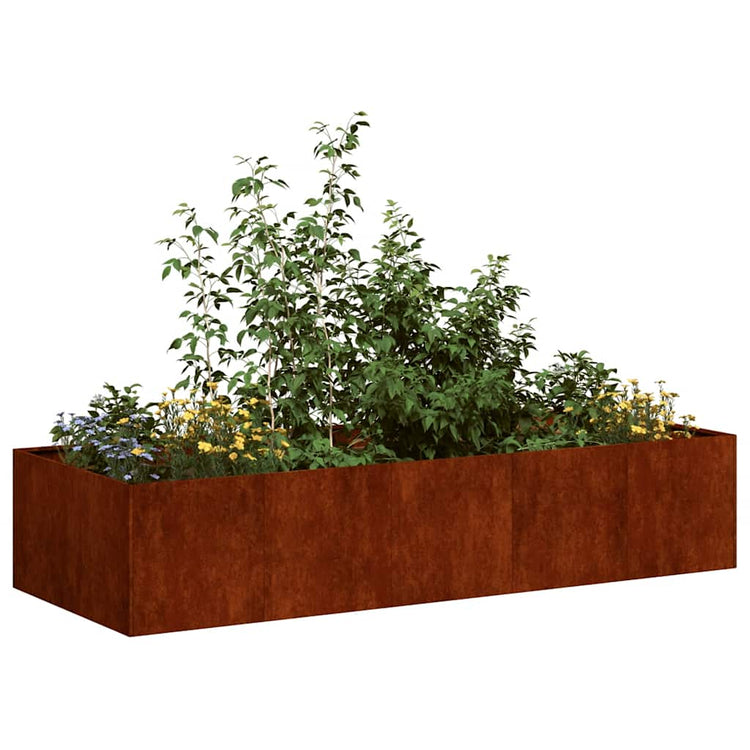 Vidaxx jardinière rouillé 200x80x40 cm acier résistant aux intempéries
