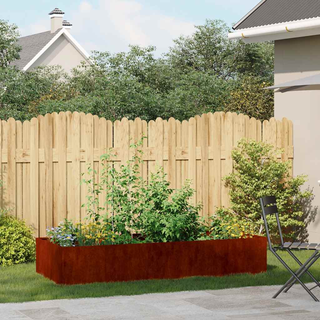 Vidaxx jardinière rouillé 200x80x40 cm acier résistant aux intempéries