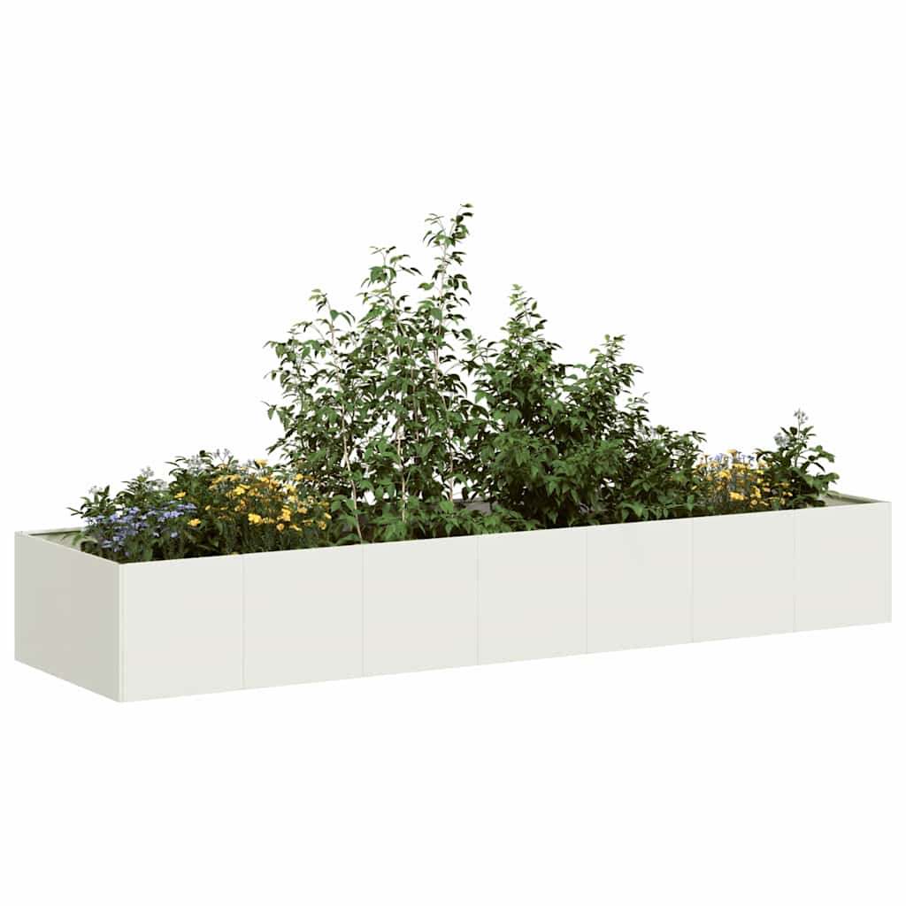 Vidaxx jardinière 280x80x40 cm acier blanc