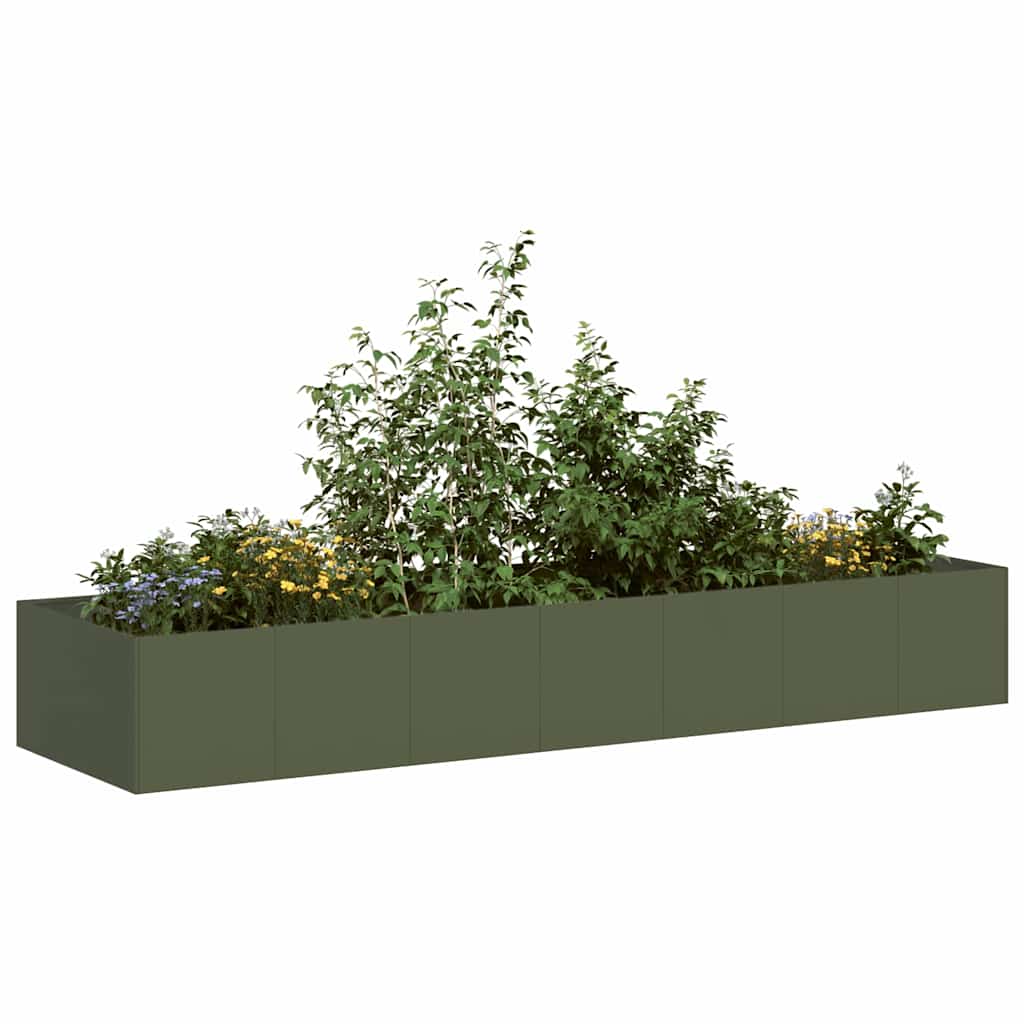 Vidaxx jardinière 280x80x40 cm acier vert olive