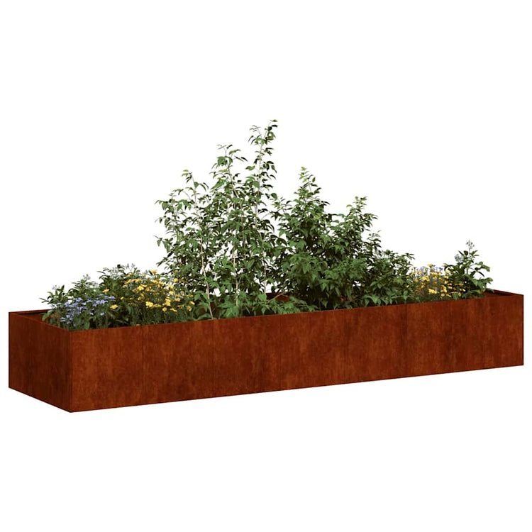 Vidaxx jardinière rouillé 280x80x40 cm acier résistant aux intempéries