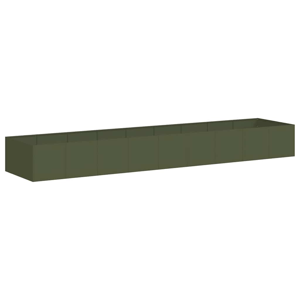 Vidaxx jardinière 360x80x40 cm acier vert olive
