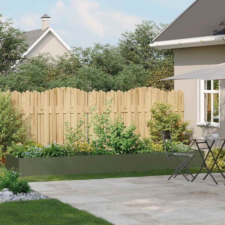 Vidaxx jardinière 360x80x40 cm acier vert olive