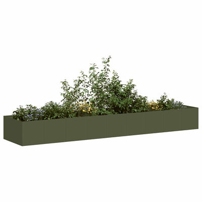 Vidaxx jardinière 360x80x40 cm acier vert olive