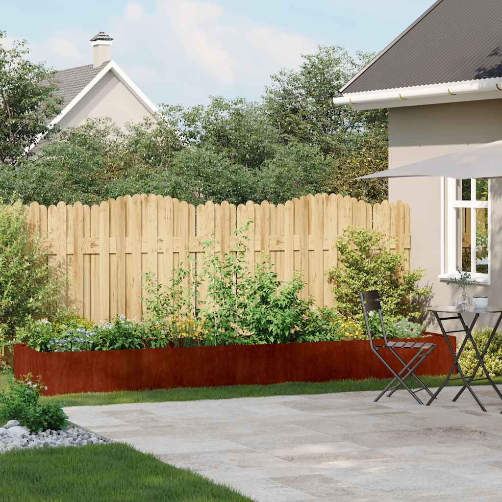 Vidaxx jardinière rouillé 360x80x40 cm acier résistant aux intempéries
