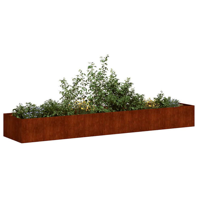 Vidaxx jardinière rouillé 360x80x40 cm acier résistant aux intempéries