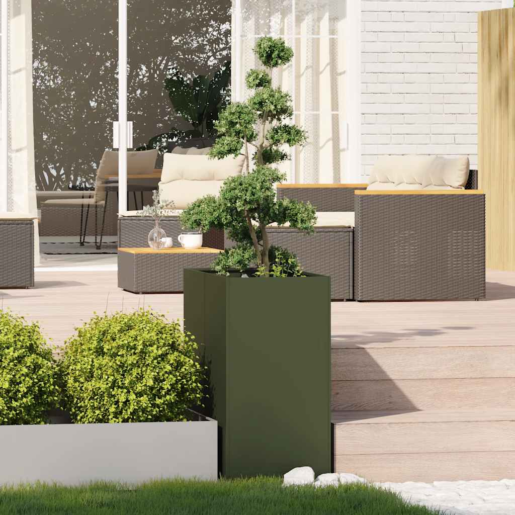 Vidaxx jardinière 40x80x80 cm acier vert olive