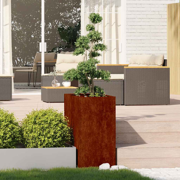 Vidaxx jardinière rouillé 40x80x80 cm acier résistant aux intempéries