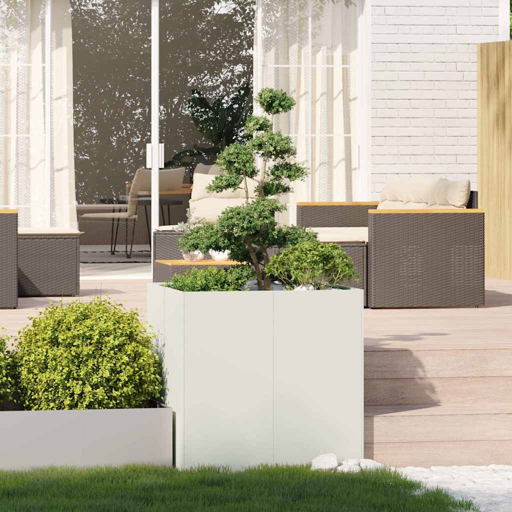 Vidaxx jardinière 80x80x80 cm acier blanc