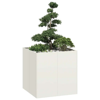Vidaxx jardinière 80x80x80 cm acier blanc