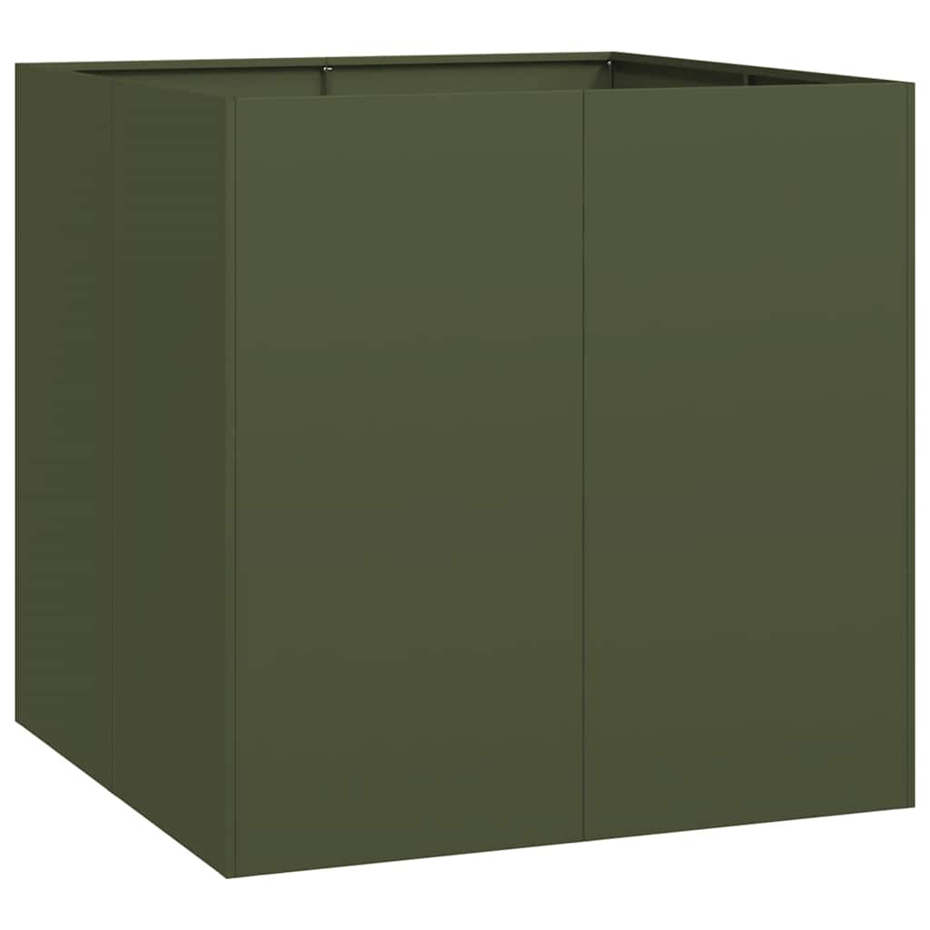 Vidaxx jardinière 80x80x80 cm acier vert olive