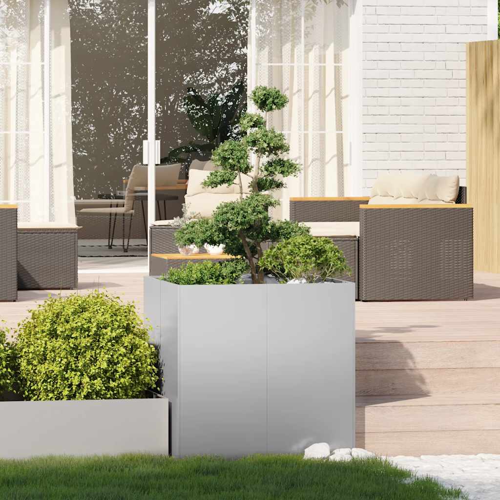 Jardinière Vidaxx 80x80x80 cm en acier galvanisé