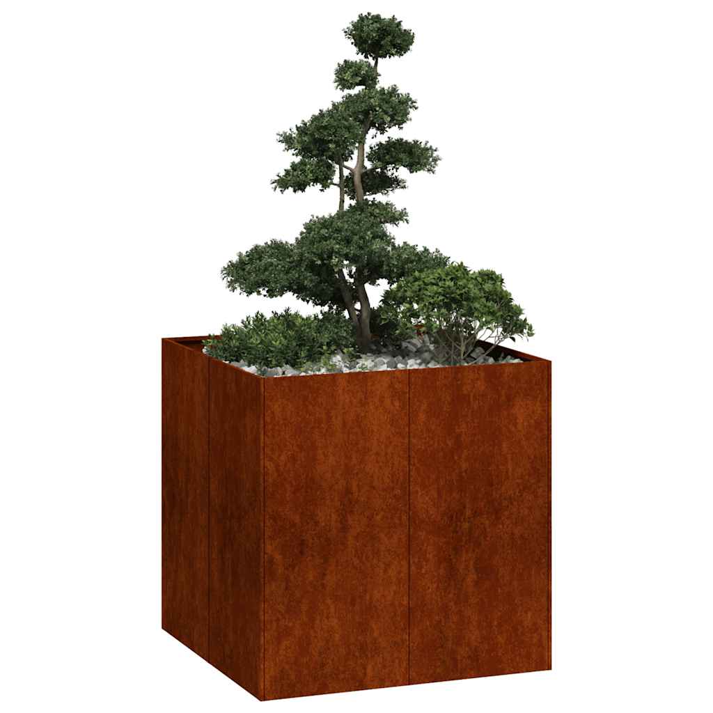 Vidaxx jardinière rouillé 80x80x80 cm acier résistant aux intempéries