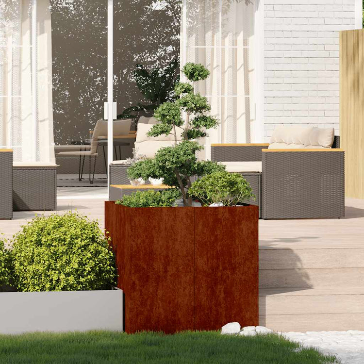 Vidaxx jardinière rouillé 80x80x80 cm acier résistant aux intempéries